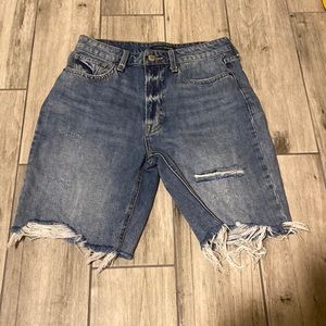 Blue washed High waisted short